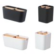 thumbnail image 4 of Portacepillos para baño de cuatro ranuras para pasta dentírica y porta lápices de madera caja de almacenamiento, 4 of 8