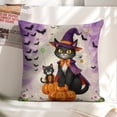 thumbnail image 6 of Halloween Cats Witch Costumes Linen toss pillowcase decoration pillowcase gifting preferred 24x24 inch cushion cover 4 sets sofa pillowcase sofa bedroom living room car, 6 of 8