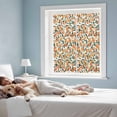 thumbnail image 3 of Orange Window Privacy Film, Summer Botanical Leaves Watercolor Static Cling UV Sun Blocking Heat Control Window Tint Day and Night, Non-Adhesive Reusable One Way Windows Privacy Cover 17.7''x39.3'', 3 of 7