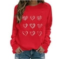 thumbnail image 2 of Pxxlle Womens Valentines Day Sweatshirts Love Heart Printed Sweatshirt Valentine's Day Long Sleeve Pullover Tops Red XL, 2 of 4