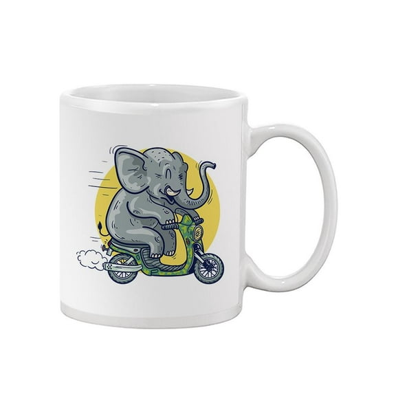 Elephant Riding Motorbike. Mug  -Image by Shutterstock,