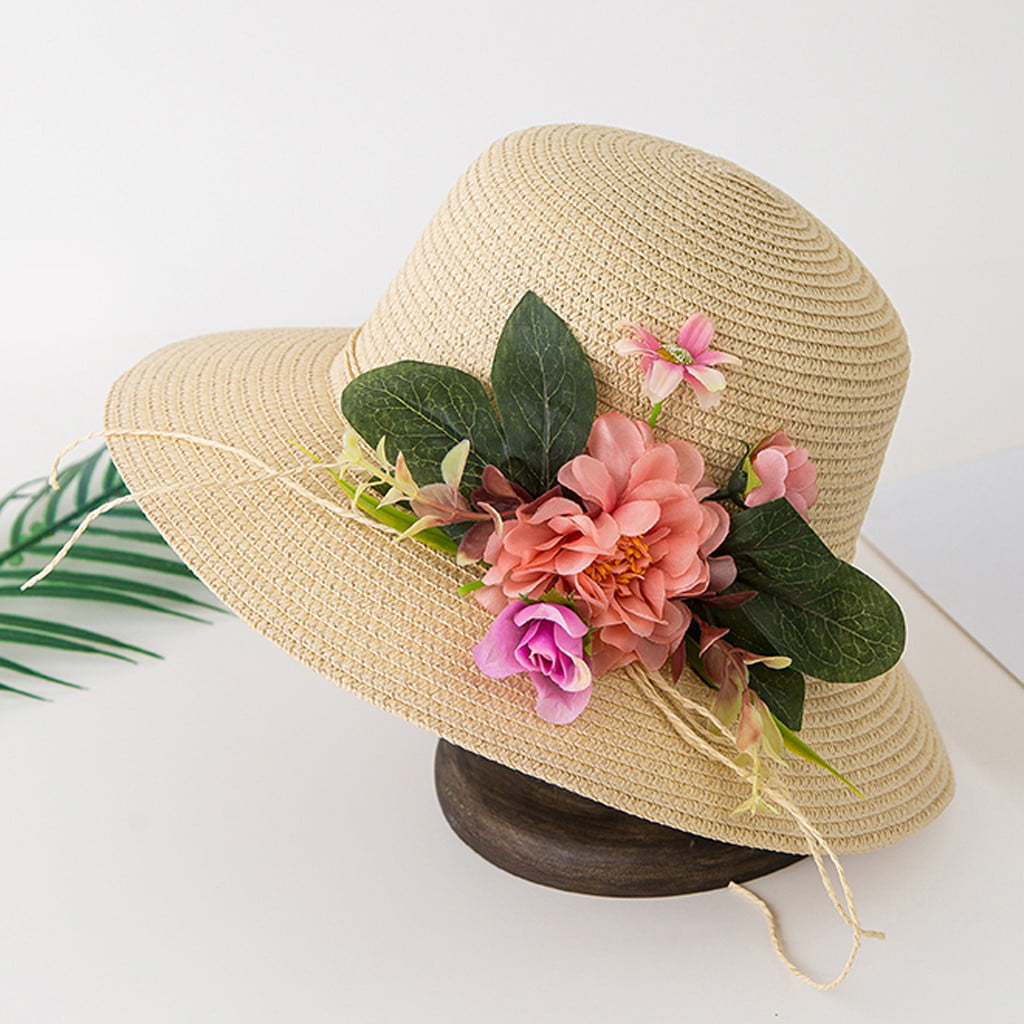 Kids Hat,Summer Baby Flower Breathable Hat Straw Sun Hat Kids Hat Boy Girls Hats 