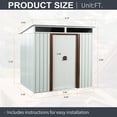 thumbnail image 2 of CarButler 6x5ft Metal Outdoor Storage Shed with Transparent Plate and Lockable Sliding Doors for Garden Backyard Patio White, 2 of 7