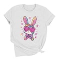 thumbnail image 6 of Sokhug Womens Happy Easter Eggs Print T-Shirt Short Sleeve Crew Neck Colorful Floral Easter Graphic Casual Tee, 6 of 6