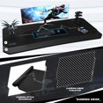 thumbnail image 5 of Homall 55 Inch Gaming Desk Y-Shaped PC Computer Gaming Office Desk with Mouse Pad Home Office Study Carbon Fiber Surface Gamer Workstation With Cup Holder and Headphone Hook, Black, 5 of 7