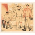thumbnail image 3 of Jean Emile Laboureur 13x12 Black Modern Framed Museum Art Print Titled - Three Fishermen on the Kade (1924), 3 of 5