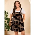 thumbnail image 2 of SHOWMALL Women Plus Size Romper Casual Jumpersuit Overall Shorts with Pockets Trendy Shortalls Geometry 4X, 2 of 10