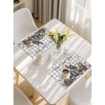 thumbnail image 5 of Rabbits Pine Cone Placemats Set of 6, Sweet Home Texture Grey Plaid Farmhouse Placemats for Dining Table, Place Mats for Kitchen Tabletop, Waterproof Wipeable Dining Table Mats Set, 5 of 9