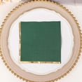 thumbnail image 5 of Efavormart 50 Pack | 2 Ply Soft Hunter Emerald Green With Gold Foil Edge Party Paper Napkins, Dinner Cocktail Beverage Napkins, 5 of 5