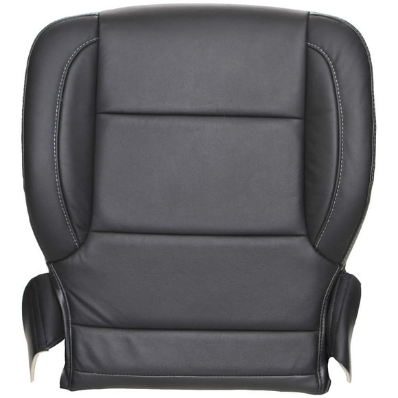 The Seat Shop Driver Bottom Replacement Leather Seat Cover - Jet Black (Compatible with 2015-2018 Chevrolet Tahoe LT, Suburban LT, and GMC Yukon SLT and Yukon XL SLT)