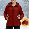 thumbnail image 6 of RYRJJ Womens Winter Cropped Puffer Jacket Removable Hooded Zip Up Short Warm Quilted Puffer Coat Outerwear with Zipper Pockets(Wine,L), 6 of 9