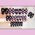 thumbnail image 3 of Uñas postizas Kawaii Sanrio Kuromi, belleza de Anime, moda, arte de uñas desmontable, puntas de uñas postizas portátiles con pegamento, 24 unids/lote por caja, 3 of 3