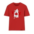 thumbnail image 5 of HOMBOM Tops for Women Short Sleeve Summer T-Shirts Maple Leaf Print Crew Neck Red Casual Ladies Graphic Tees, 5 of 5