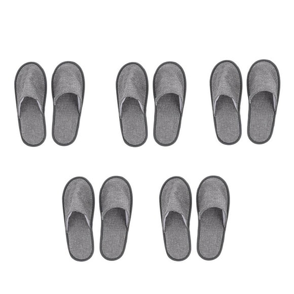 CIMAXIC 10Pcs Simple Travel Folding Slippers Household Slippers Portable Trip Slippers (Grey),11.02"X4.33"X0.31"