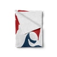 thumbnail image 2 of Fitness Soft Flannel Fleece Blanket, Strong Muscular Man with Biceps Powerful Athlete Bodybuilder Trainer Gym Logo, Cozy Plush for Indoor and Outdoor Use, 60" x 80", Red Blue White, by Ambesonne, 2 of 6
