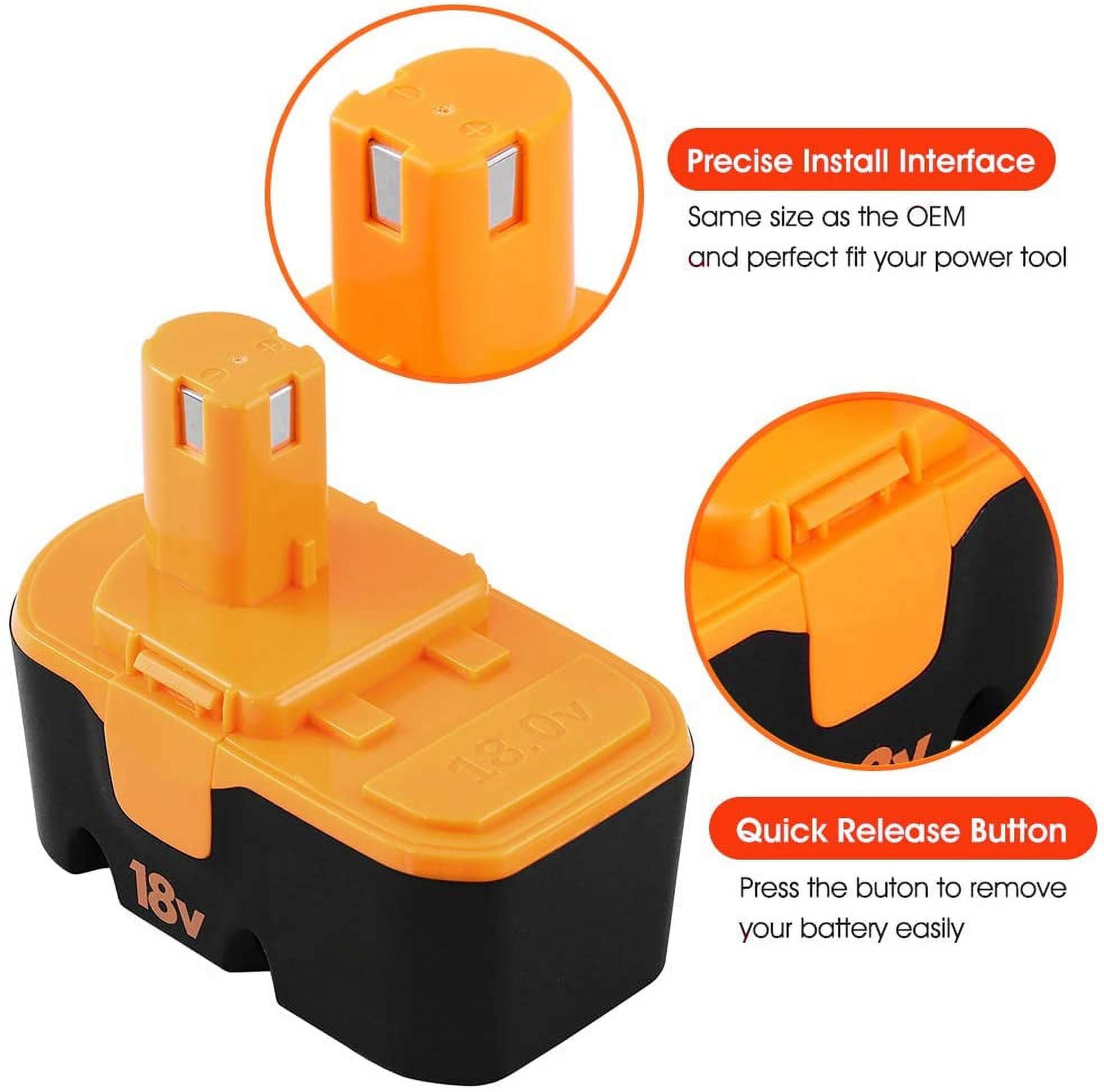 【2 Packs 3.6Ah 18V】3600mAH Ni-Mh Replacement Battery for Ryobi 18V Battery P100 P101 ABP1801 ABP1803 BPP1820 Compatible with Ryobi Battery 18 Volt Tools 130224028 130224007 Cordless Power Tools
