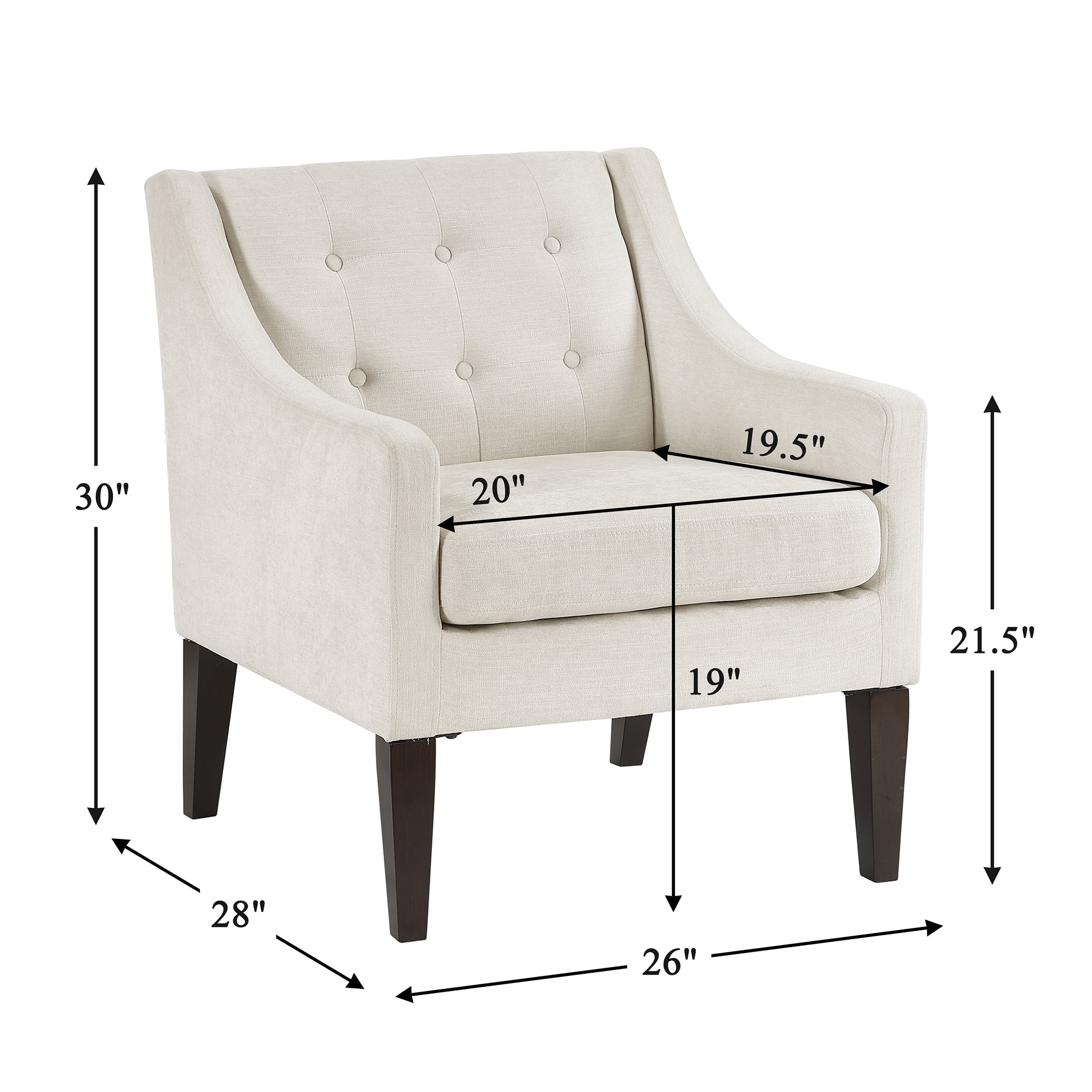 OakvillePark Solmera Textured Fabric Accent Chair, Beige
