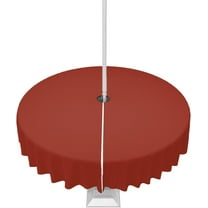 Outdoor Tablecloth Solid Color Red Round Patio Tablecloths 60 Inch, Waterproof Outside Table Cloths with Umbrella Hole and Zipper, Minimalism Simple Summer Table Cover for Outdoor Tables Garden