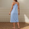 thumbnail image 4 of SHTXOZHI Spaghetti Strap Dresses for Women Summer Sleeveless Casual Beach Sundress with Pockets, 4 of 7