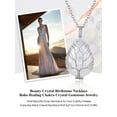 thumbnail image 6 of Bestyle Women Teardrop Necklace Pendant Healing Tree of Life Jewelry Nature Clear Quartz Gemstone Necklace Birthday Gifts for Her - April, 6 of 8