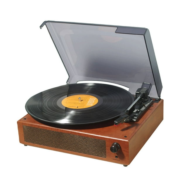 Portable Gramophone Vinyl Record Player Vintage Classic Turntable Phonograph with Built-in Stereo Speakers