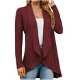 thumbnail image 2 of Aboser Dressy Casual Cardigans for Womens Drape Open Front Outwear Ruffles Long Sleeve Duster Cardigan Elegant Embroidery Blouse Tops Lightweight Work Coats, 2 of 7
