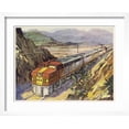 thumbnail image 2 of Art.com Train of the Santa Fe Railroad Drawn by a Diesel- Electric Locomotive Art Print, White Frame Wall Art, 21" x 17", 2 of 5