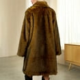 thumbnail image 6 of Womens Faux Fur Coats Warm Long Furry Jackets Long Sleeve Lapel Winter Fluffy Outerwear Shaggy Parka Coat, 6 of 7