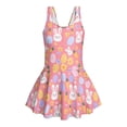 thumbnail image 6 of DISNIMO Bunny Flower Printed Girls' Sleeveless Swimsuits Easter Egg Print One Piece Swimwear Skirted Soft Stretch Swim Dress Quick Dry U Neck Bathing Suit, 6 of 8