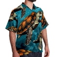 thumbnail image 2 of Turtle Seamless Men's Casual Printed Button Down Short Sleeve Beach Shirts, 2 of 6