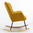 thumbnail image 3 of Modern Rocking Chair Teddy Upholstered Glider Rocker Rocking Accent Chair Padded Seat with High Backrest Armchair Comfy Side Chair for Living Room Bedroom Offices Yellow, 3 of 8