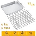 thumbnail image 2 of xianlin-10.4 Inch Toaster Oven Pan with Rack Set, Stainless Steel Small Baking Pan Tray and Grid Cooling Rack for Cooking/Roasting, Dishwasher Safe & Easy to Clean, Non-Toxic & Durable, 2 of 4