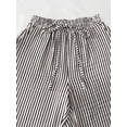 thumbnail image 6 of Women's Pants Fashion Casual Pants For Women Casual Striped Wide Leg Drawstring Elastic Waist Dress Palazzo With Pockets, 6 of 6