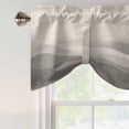 thumbnail image 5 of Tie Up Valances for Windows, Grey Beige Ombre Adjustable Valance Curtains Window Treatment for Living Room/Bedroom, Minimalist Ocean Waves Linen Rod Pocket Kitchen Curtains & Drapes 42x12 Inch, 5 of 9