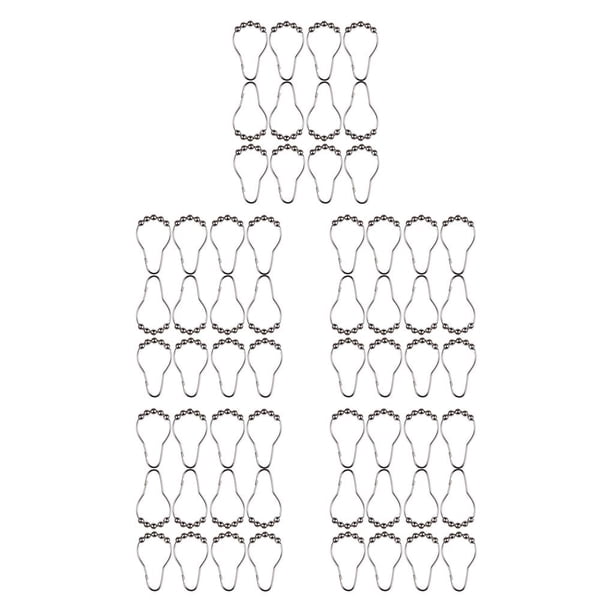 Ganchos rodantes de Acero inoxidable Matsuzay 12 piezas para cortina de ducha Plata