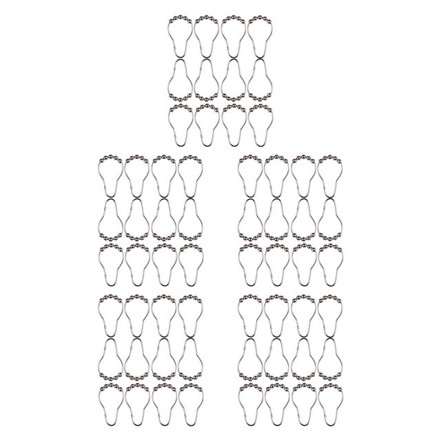 QualitChoice 12 Pcs Crochets de Rideau de Douche en Acier Inoxydable Anneaux Accessoires Universels Pièces de Rechange Argent 5Set