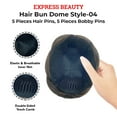 thumbnail image 2 of Express Beauty Synthetic Chignon Hair Piece Updo Braided Hair Bun Dome Wig Clip In Hair Buns Extensions for Women with 10pcs Hair Buddy Pins - (Hair Bun Dome Style 4) (44 Dark Brown / Silver), 2 of 5