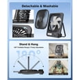 thumbnail image 5 of Travel Desk Fan, 8 in Battery Operated Fan with 10000mAh Rechargeable Battery, 40H Runtime, 100 Speeds, 180° Tilt Folding Portable Fan for Desktop, Home, Camping, 5 of 7