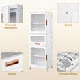 thumbnail image 5 of VECELO Bathroom Storage Cabinet with Movable Wheels, Foldable Storage Cabinets with 1 Drawers and 2 Cabinet, Adjustable Shelf, Narrow Bathroom Storage Organizer for Small Spaces, Laundry, White, 5 of 12