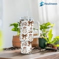thumbnail image 4 of Tumbler 40Oz With Handle For Women, Men - Fall Cup, Spirit Halloween Cup For Mom, Sister - Halloween Kitchen Decor, Ghost Tumbler, Funny Spooky Gift For Friend, Coworker (Brown Coquette), 4 of 6