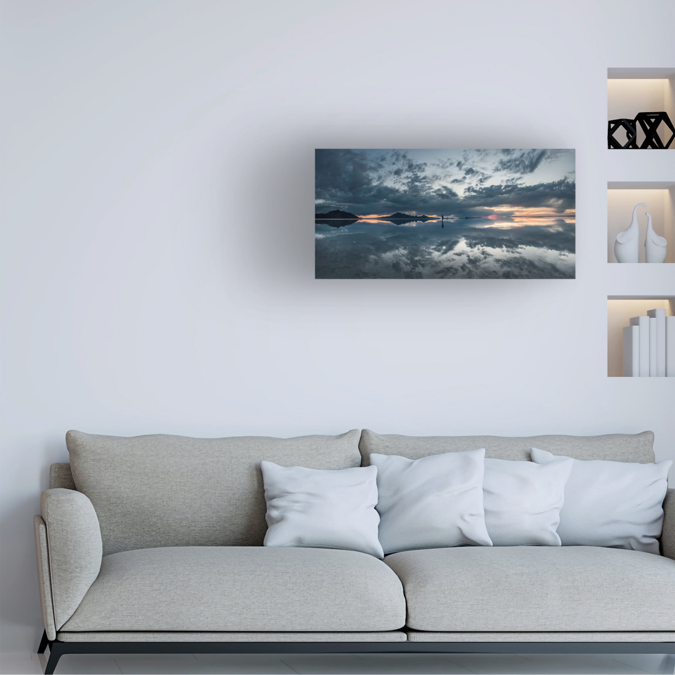 Canvas Wall Art - GS Photo 'Solitude in the Salt Flats' Wall Art for Living Room, Bedroom, or Office Décor by Trademark Fine Art - 47 x 24 Inches
