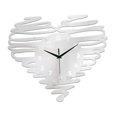 thumbnail image 3 of Reloj de pared con forma de corazón, números arábigos, 12 pulgadas, analógico, moderno, con movimiento silencioso. Plata, 3 of 9