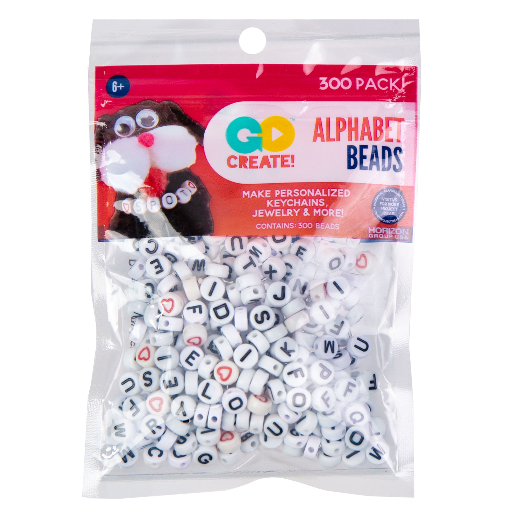 Go Create Flat and Round Alphabet Beads, 300 Ct.