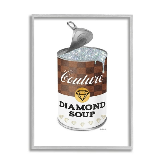 Stupell Industries Couture Fashion Pop Condensed Soup Can Brown Glam, 24 x 30, Design by Amanda Greenwood