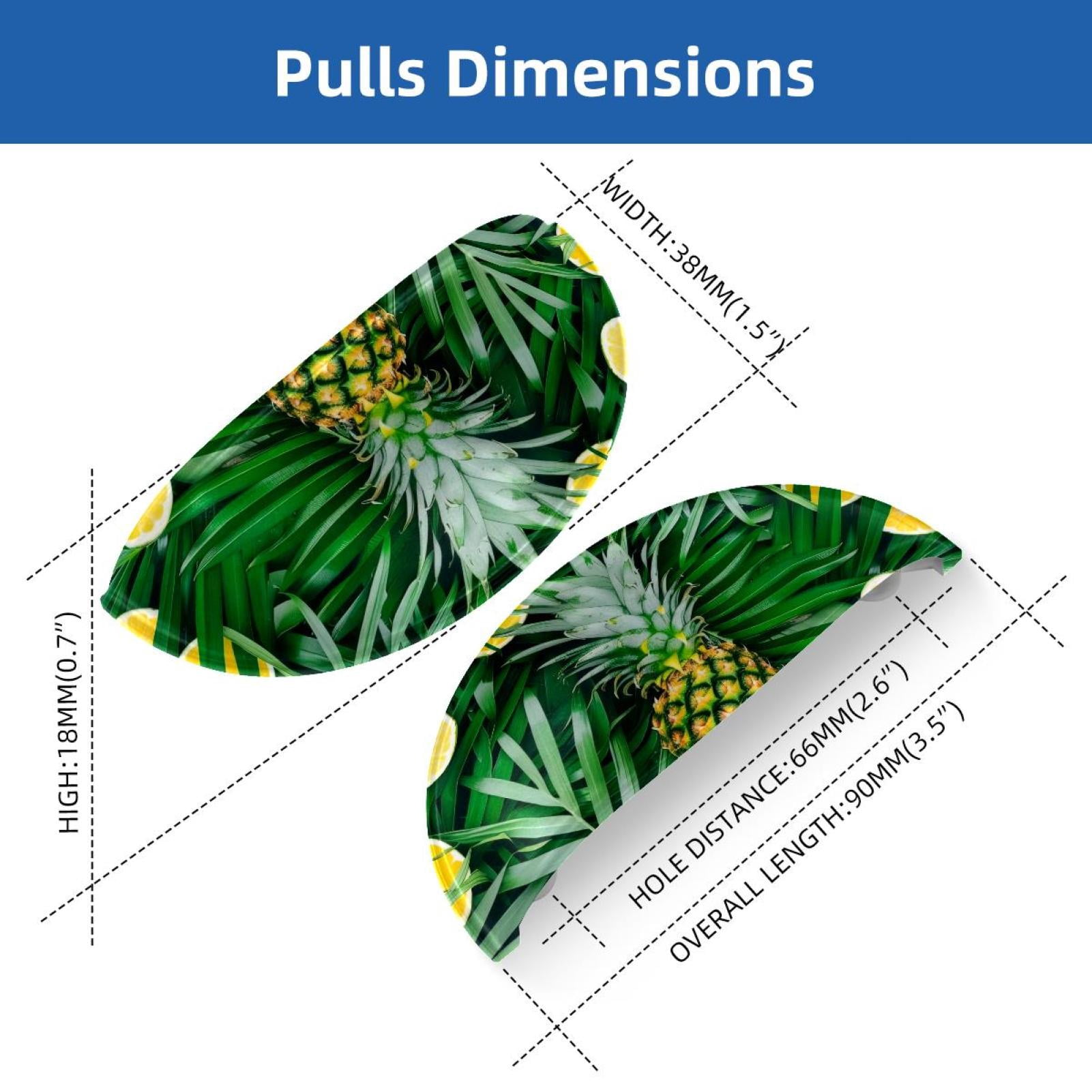 PhooArto 6 Pcs Cup Drawer Pulls, Palm Leaves Pineapple Pattern Shell Shape Handles Cabinet Knobs for Dresser Cupboard Closet Wardrobe with Screws