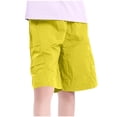 thumbnail image 5 of Cethrio Boys Cargo Shorts, Relaxed Fit Elastic Waist Knee Length Summer Kids Shorts Yellow Size 14-15 T, 5 of 5