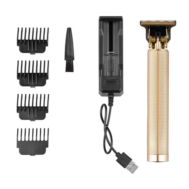 Graflsoa Tondeuse à Cheveux Électrique Rétro T9 avec Base de Chargement en Or Titane, Batterie Lithium Intégrée, 4 Peignes Réglables, Rechargeable par USB, Usage Professionnel et Domestique, Lame en Acier Inoxydable, Lisse
