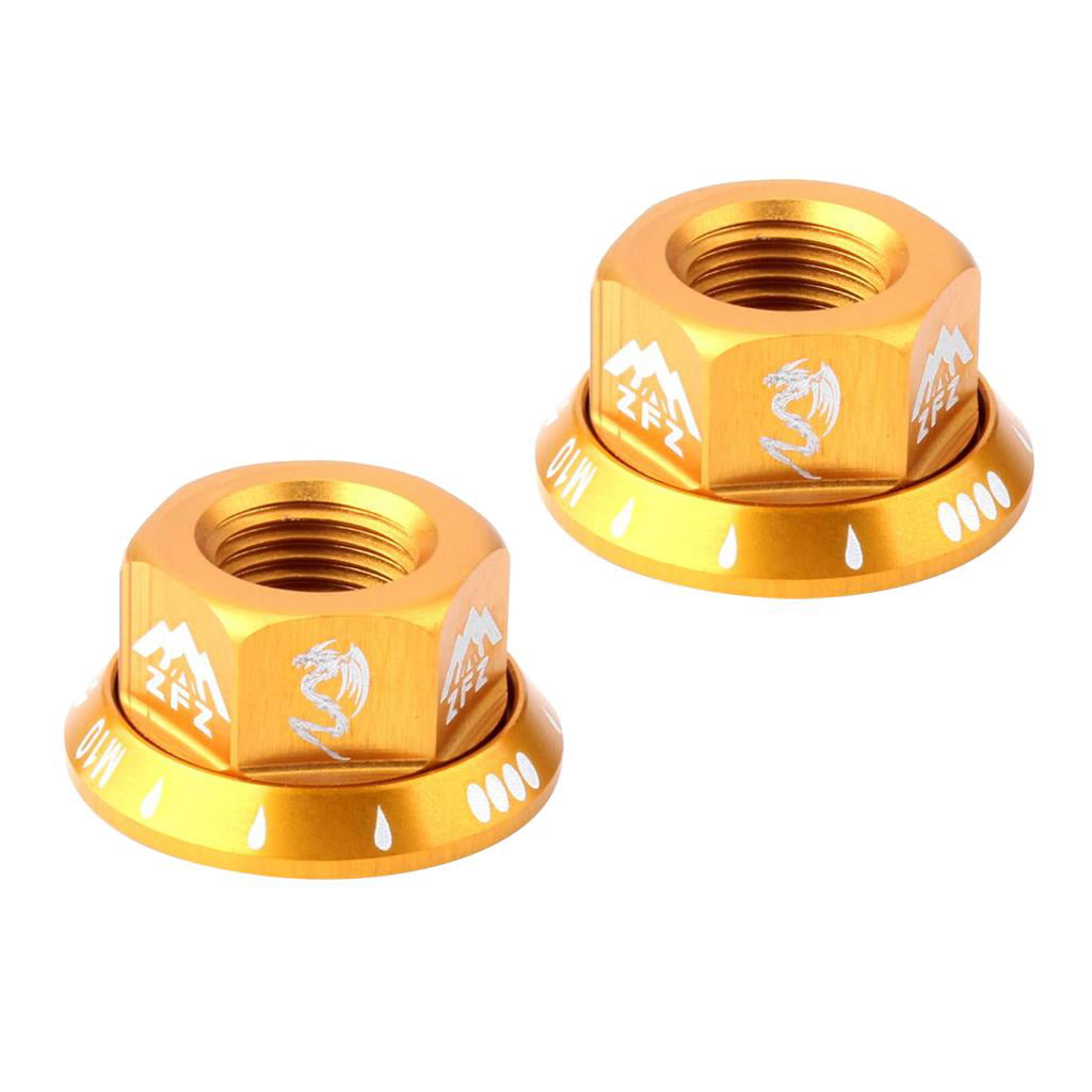 2 PCS Gold Alloy Foot Pegs for Fixed Gear Bike Bicycle Axle