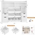 thumbnail image 4 of HORSTORS 55" W Toy Storage Organizer with Drawers, Large Kids Toy Storage Box with Removable Bins, Tall Kids Bookshelf and Bookcase for Boys and Girls, Modern Toy Chest for Playroom, Classroom, White, 4 of 7