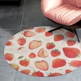 thumbnail image 4 of Strawberry Fruit Watercolor Round Carpet Circle Rug Outdoor Patio Area Rug Washable Large Area Rugs Hallway Room Decor Fitness Mats, 4 of 8